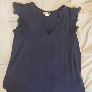 Short sleeve blue blouse